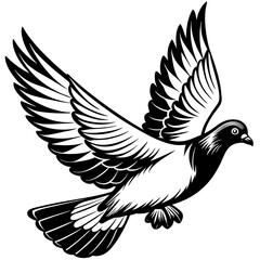 realistic flying pigeon