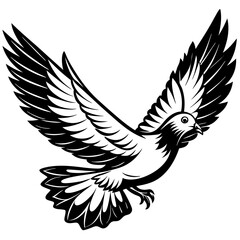 Obraz premium realistic flying pigeon