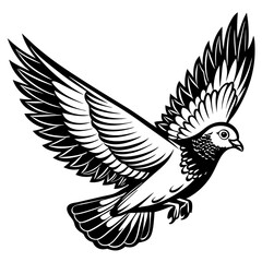 Obraz premium realistic flying pigeon