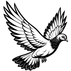 realistic flying pigeon