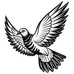 Obraz premium realistic flying pigeon