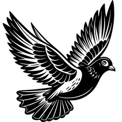 Obraz premium realistic flying pigeon