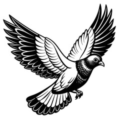 realistic flying pigeon