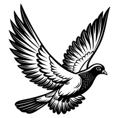 Obraz premium realistic flying pigeon