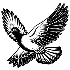 realistic flying pigeon