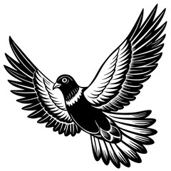 realistic flying pigeon