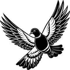 realistic flying pigeon