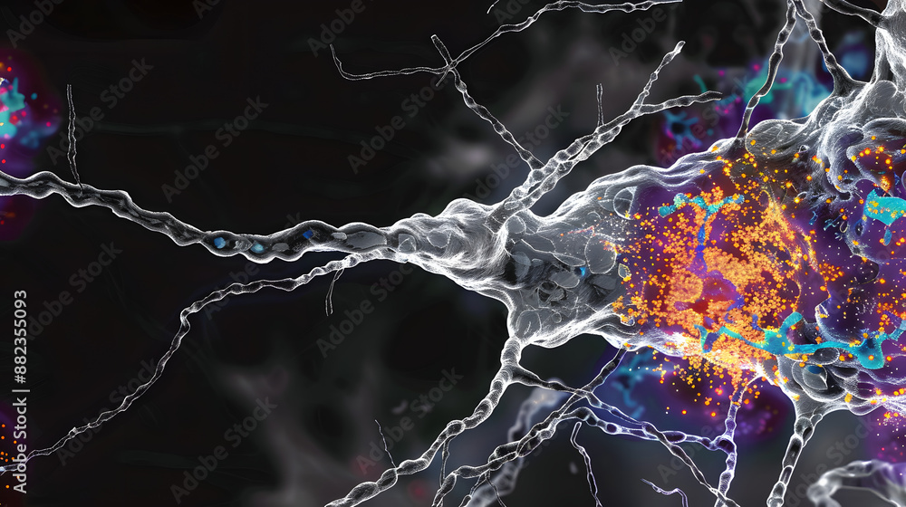 Poster a transmission electron microscopy image displaying the dynamic crosslinking between actin and spect