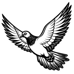 realistic flying pigeon