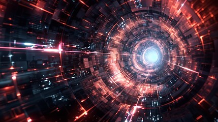 Abstract Radial Tech Urban Light Fractal