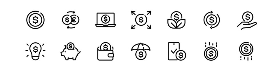 Money icon. Coin icon linear.