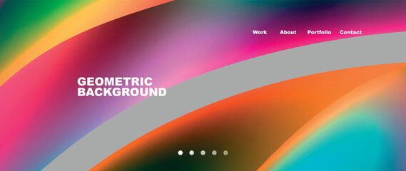 Bright multicolored geometric abstract shapes. Minimal trendy simplicity concept. Modern overlapping forms