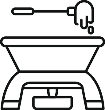 black fondue pot with hand and dripping clip art preview