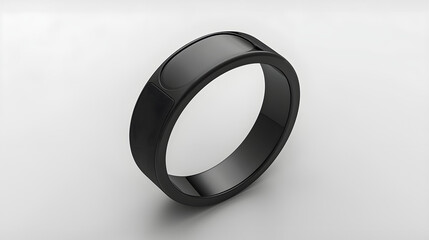 Black smart ring on white background. Generative by AI