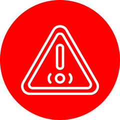 Caution Vector Line White Circle Red