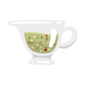 white gravy boat with green sauce clip art preview