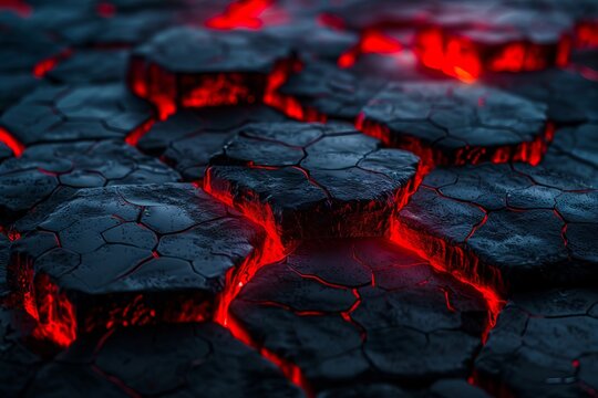 A close up of lava and rocks.