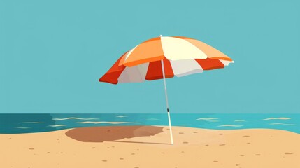 Illustration depicting a beach umbrella