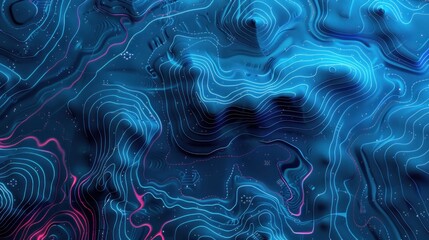 A conceptual UI displaying a topographic map of sea depths with routes and coordinates, ideal for navigation purposes.

