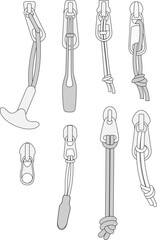 Zipper Pull Technical Fashion Illustration Outerwear Design Trims Mock-up Template for Sportswear and Tech Packs