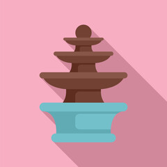 Chocolate fountain flowing on a stand icon