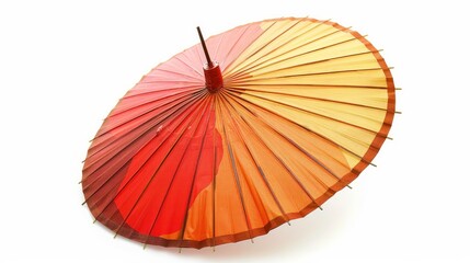Paper Chinese umbrella isolated on a white background