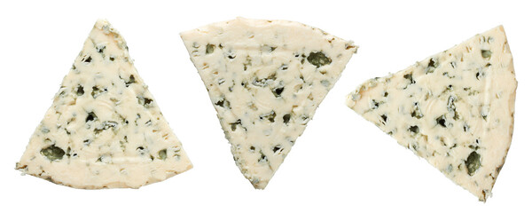 3 triangle shape blue cheese collection - Ready to use Premium PNG Cutout Isolated image