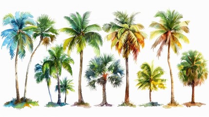 Watercolor Palm Trees Illustration