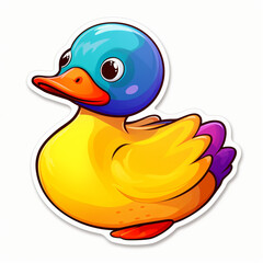 A COLORFUL STICKER OF A DUCK