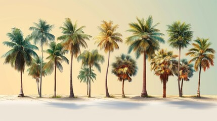 Palm Trees on a Tropical Beach