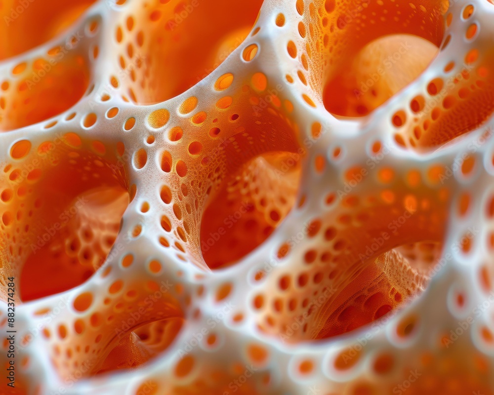 Poster close-up of a 3d printed object with a honeycomb-like structure. ai.