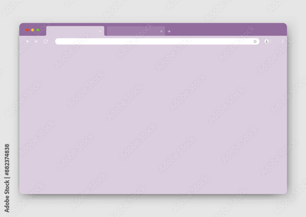Poster the design of the web browser window on a gray background. an empty website layout with a search bar