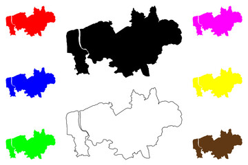 Wyre Non-metropolitan district, Borough (United Kingdom of Great Britain and Northern Ireland, ceremonial county Lancashire or Lancs, England) map vector illustration, scribble sketch map