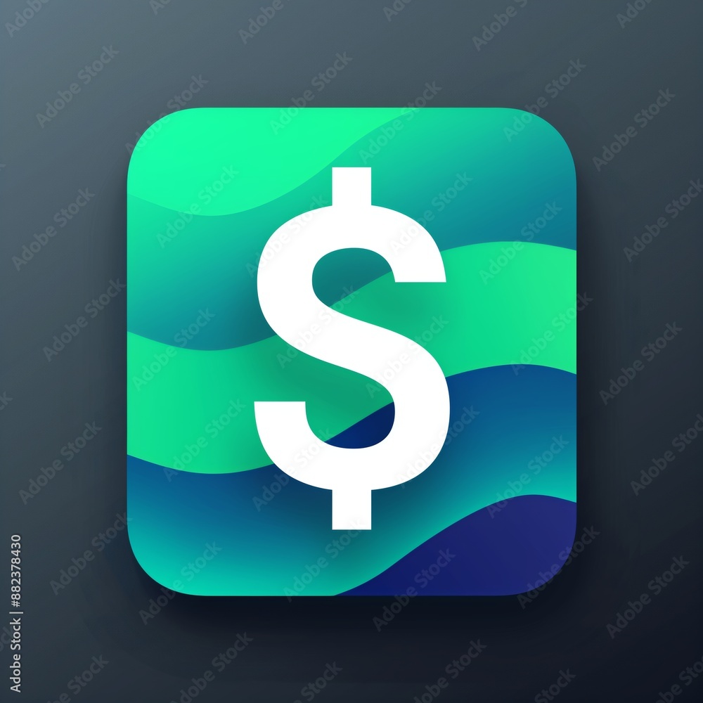 Wall mural dollar sign app icon financial concept design background illustration