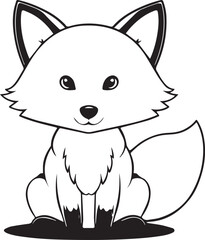 cute fox vector art illustration