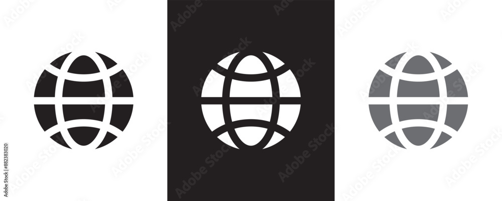 Poster web icon set, go to web sign and symbol. web click icon. global search icon, vector illustration fla