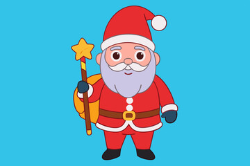 Santa Claus Vector Illustration Cartoon, Clipart and Line Art Design. Santa Claus vector in cartoon, clipart, and line art styles for festive designs.