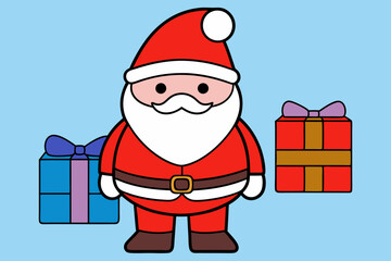 Santa Claus Vector Illustration Cartoon, Clipart and Line Art Design. Santa Claus vector in cartoon, clipart, and line art styles for festive designs.