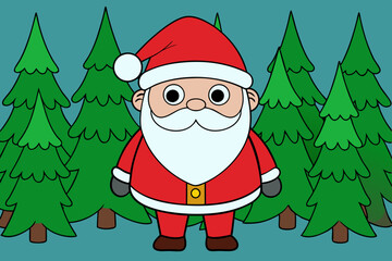 Santa Claus Vector Illustration Cartoon, Clipart and Line Art Design. Santa Claus vector in cartoon, clipart, and line art styles for festive designs.
