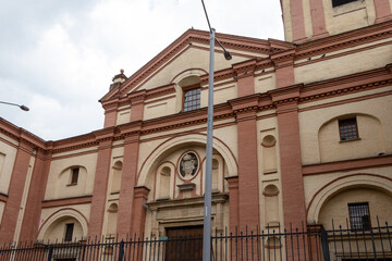 The College of St. Bartholomew in Bogota, grounded in 1604. Main entrance facade.