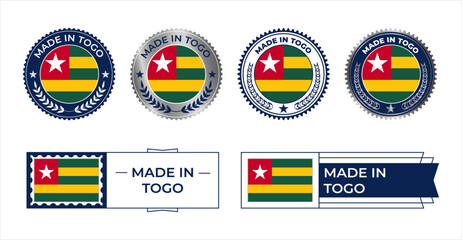 Togo Flag Stamp. Made in Stamp Isolated in White Background. Symbol, Vector, Icon, Illustration.