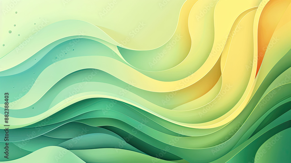 Poster multi layers green color texture 3d papercut layers in gradient vector banner. abstract paper cut ar