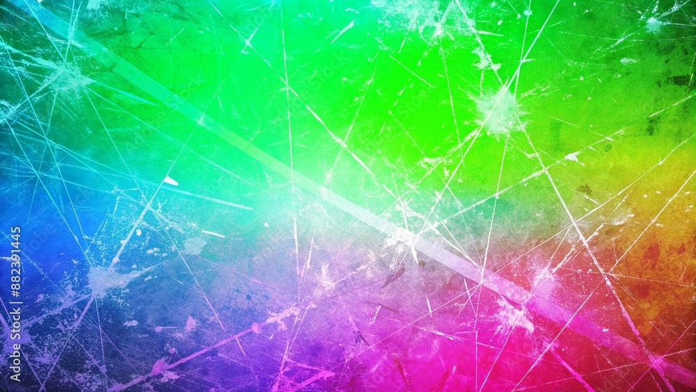 Poster abstract colorful background with textured lines and cracks
