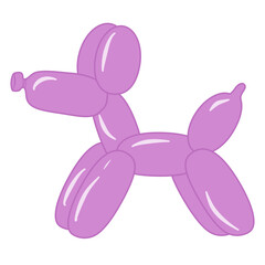 Palloncino in lattice modellato a forma di cagnolino - festa - pagliaccio - colore rosa. grafica vettoriale - biglietti di auguri, baby shower, inviti, decorazione, scrapbooking, sublimazione	