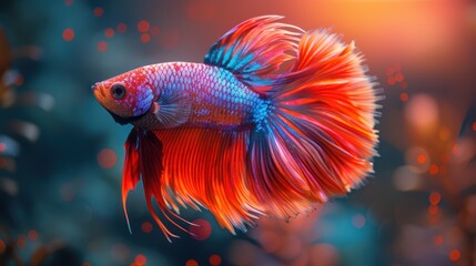 Obraz premium Colorful Betta Fish Portrait
