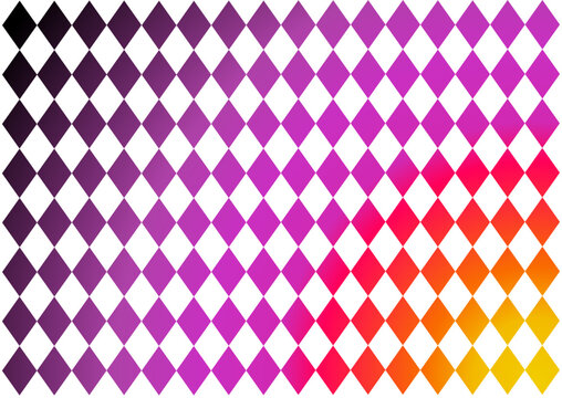 Sfondo con rombi di colore nero, viola, rosso, rosa e giallo - grafica vettoriale geometrica - disegno astratto