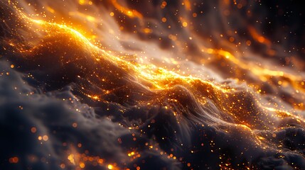 Naklejka premium A dark background with fire and smoke.