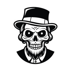 ghost skull vector on white background