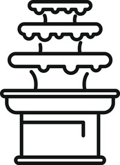 Beautiful outdoor stone fountain cascading water, perfect for adding a touch of elegance and tranquility to any space