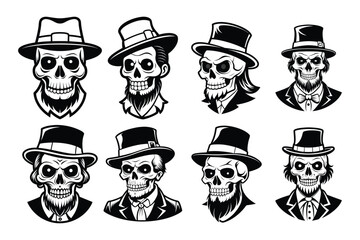 ghost skull vector on white background